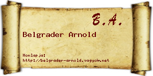 Belgrader Arnold névjegykártya